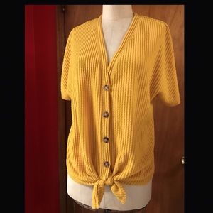 School Bus Yellow Tie Front Cardigan Socialite M